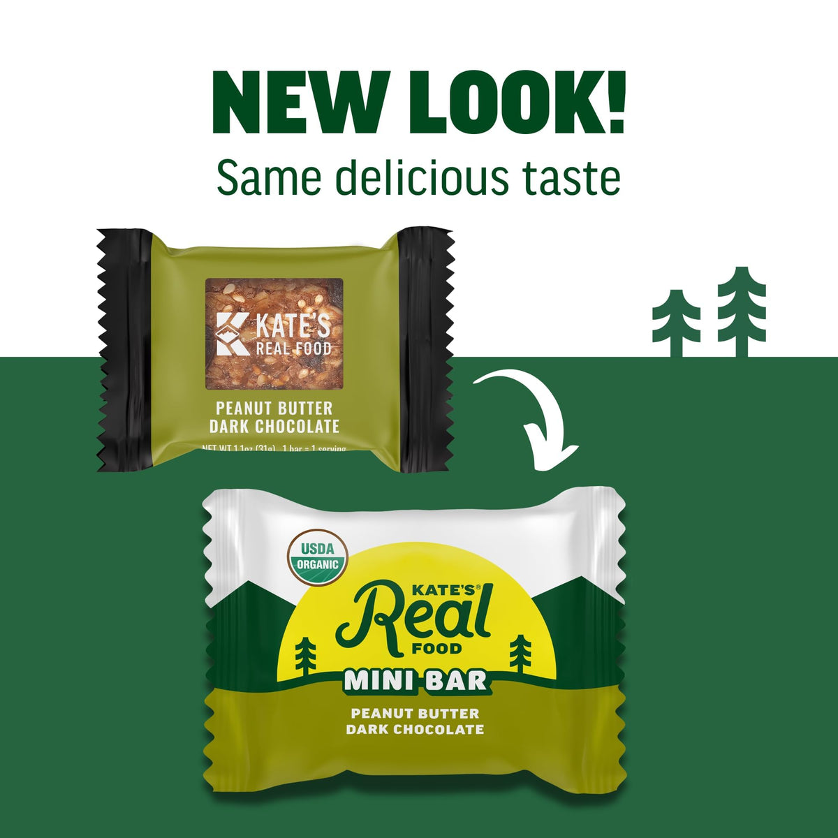 Outdoors during hike, Kate’s Real Food mini granola bar fuels trail moments.