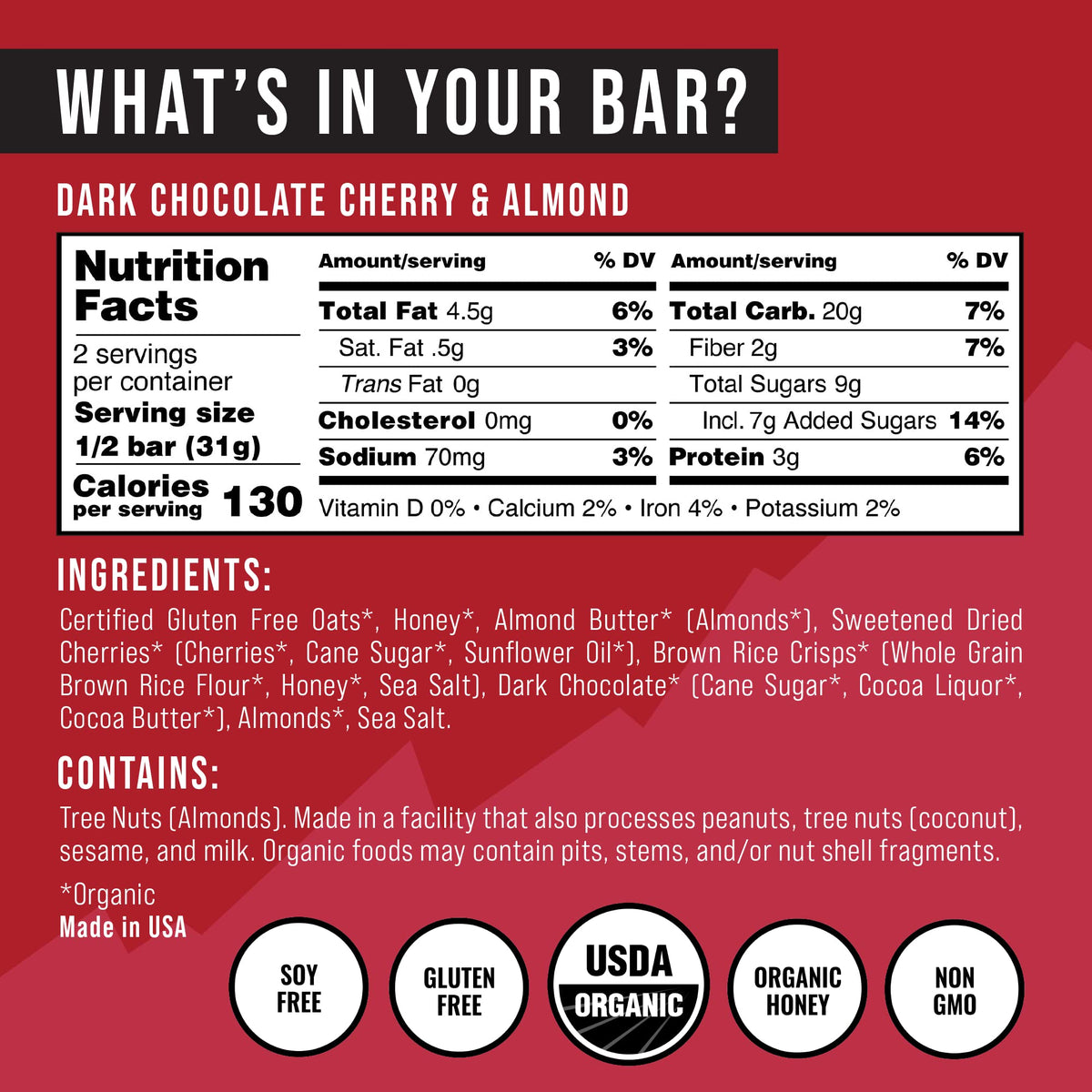 Kates Real Food nutrition label close up for transparent ingredient information.