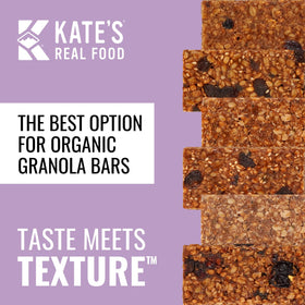 Kate's Real Food granola bars ingredient mix highlights nuts and seeds for lasting energy