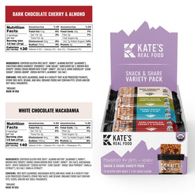 Kate's Real Food bars feature gluten-free oats and non-GMO ingredients