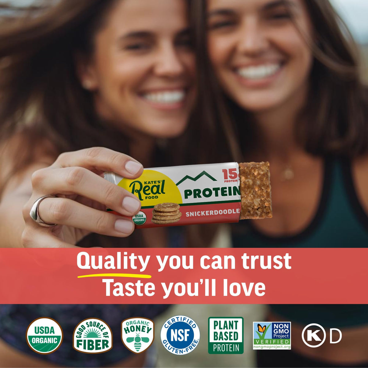 Non-GMO verified Kate's bars provide transparent, trusted ingredients for mindful snacking