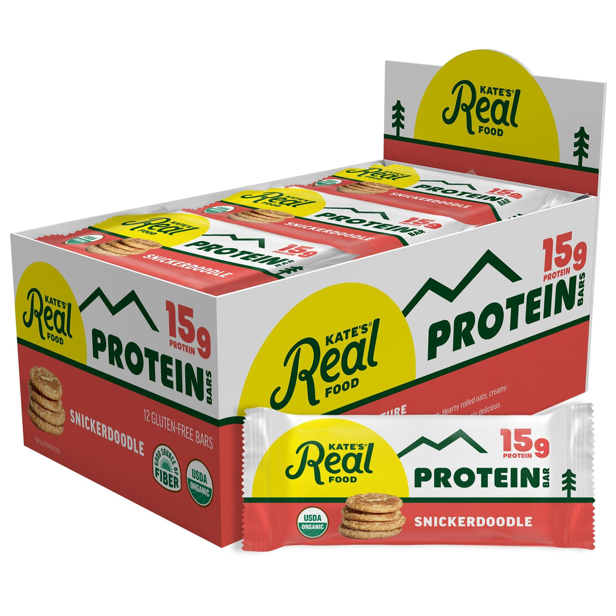 Kate's Snickerdoodle protein bar pack of 12 for convenient on-the-go fuel.