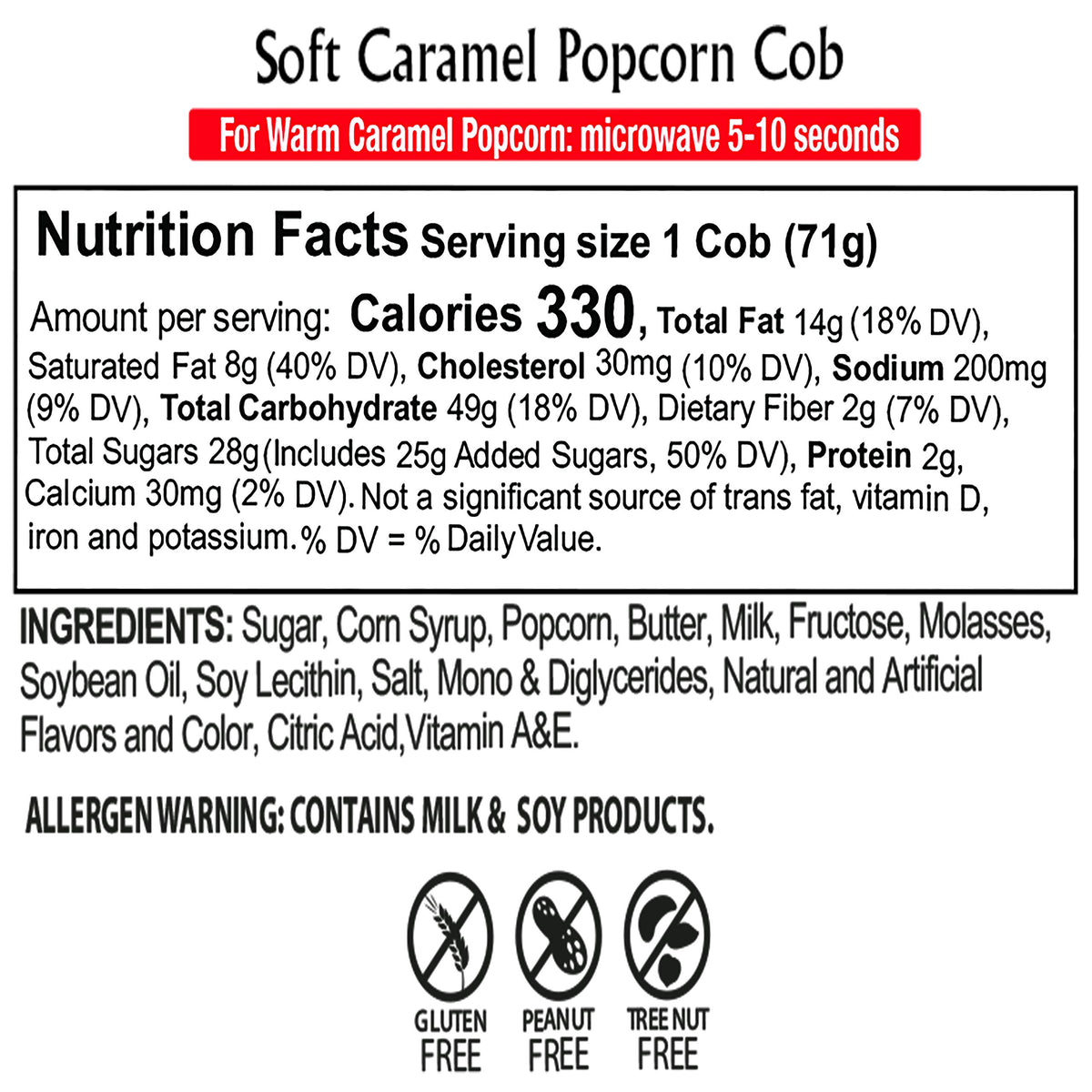 Kathy Kaye Caramel Cob popcorn made in USA for convenient, high-quality snacking.