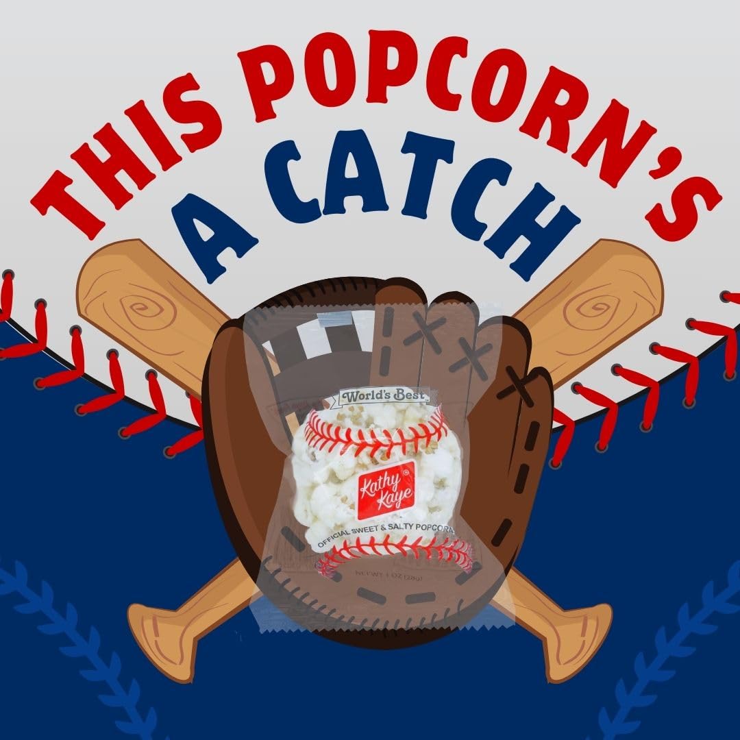 Kathy Kaye Baseball Popcorn Balls giftable gourmet popcorn for gifts.