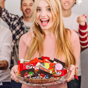 Katie's Kandy Korner individually wrapped chocolates for fresh, mess-free serving.