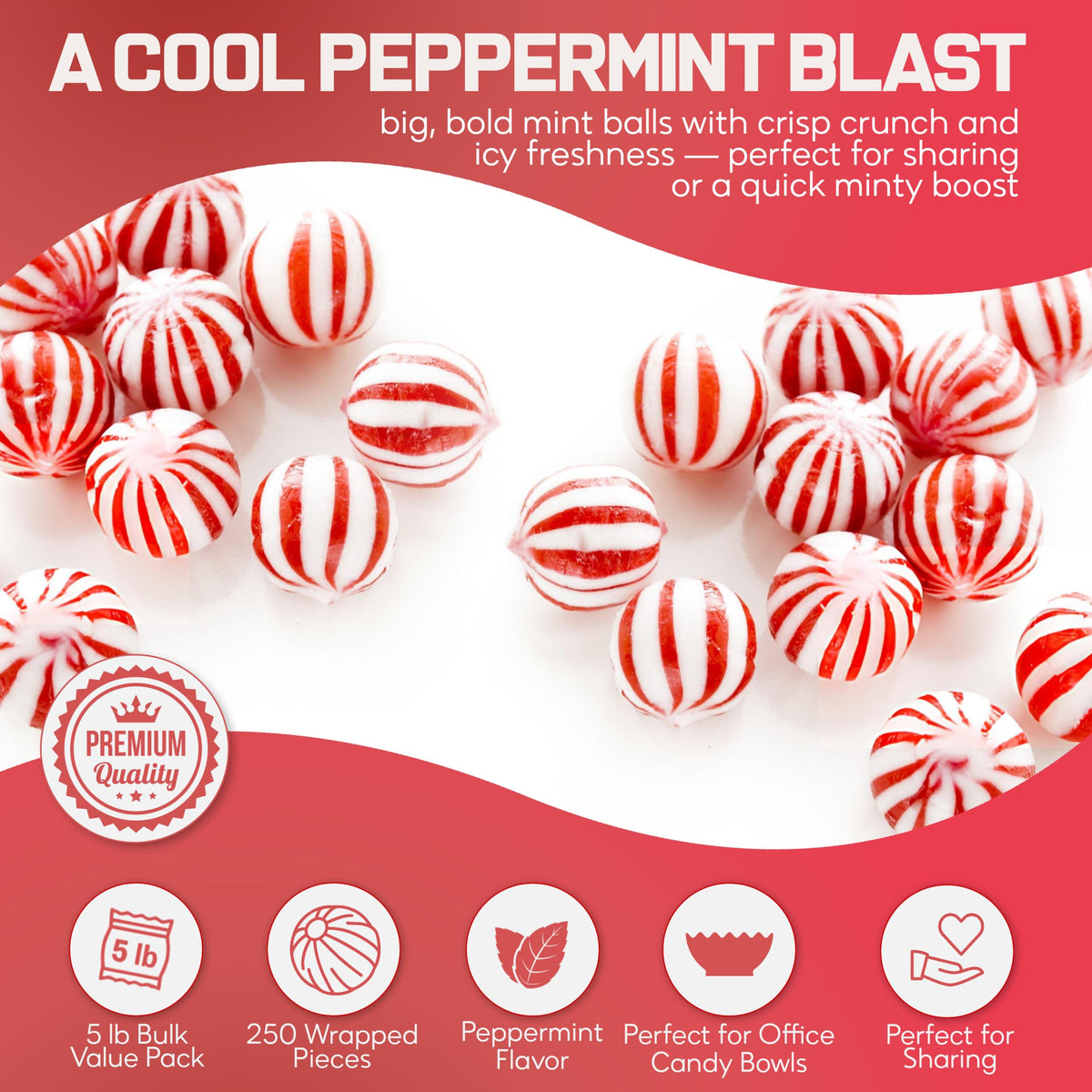 Katie’s Kandy Korner individually wrapped peppermint balls ideal for quick sharing