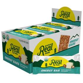 Kate’s Real Food White Chocolate Macadamia bars, pack-12, convenient on-the-go energy.