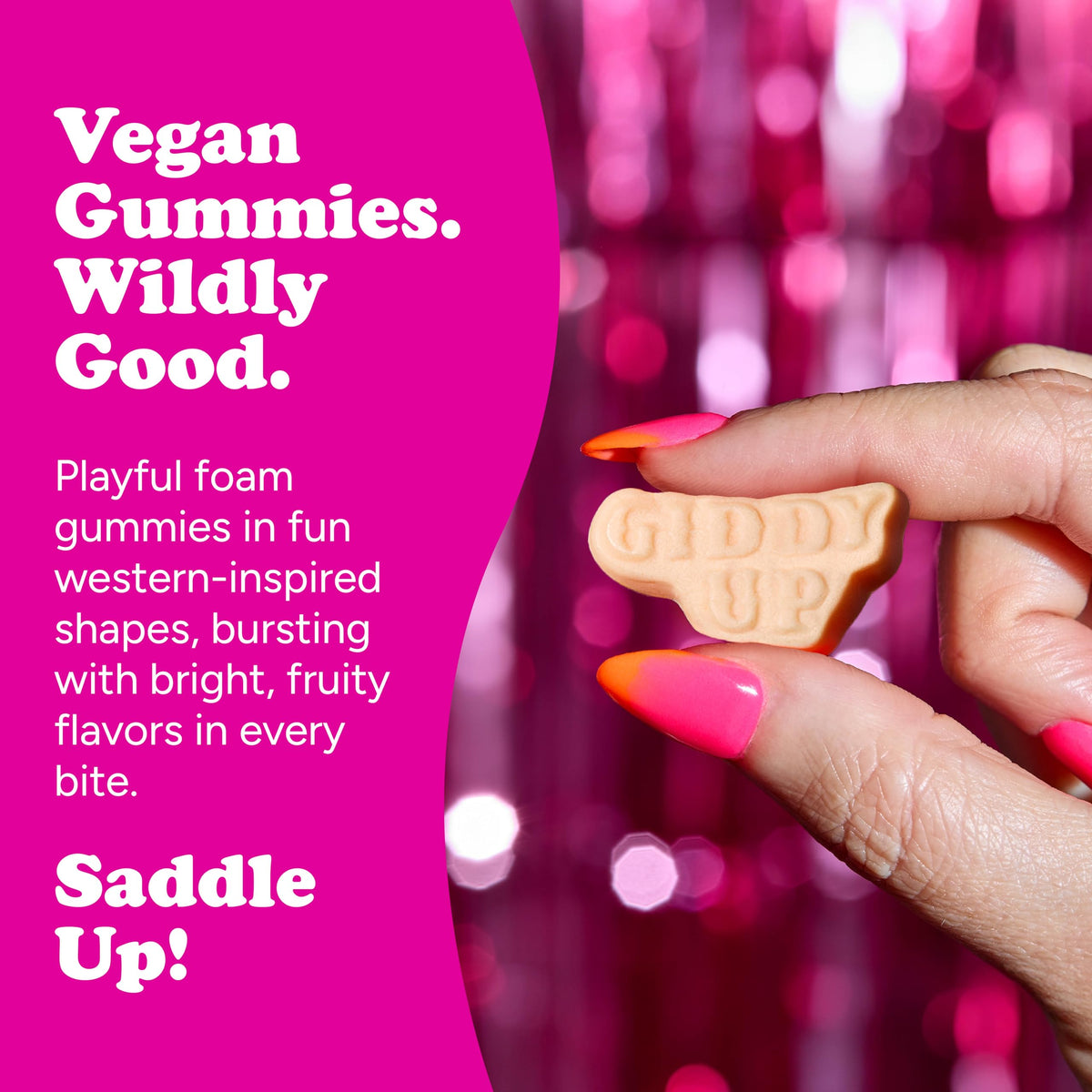 Katjes foam gummies texture closeup, airy bite ideal for quick cravings.
