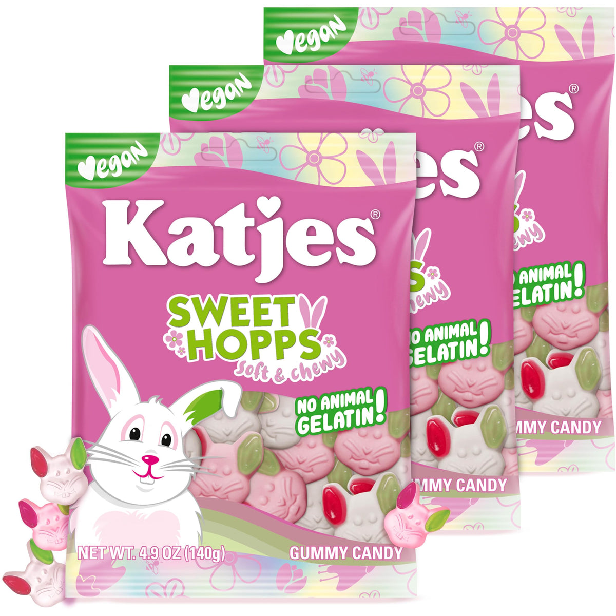 Katjes Sweet Hopps bunny-face foam gummies for a playful snack