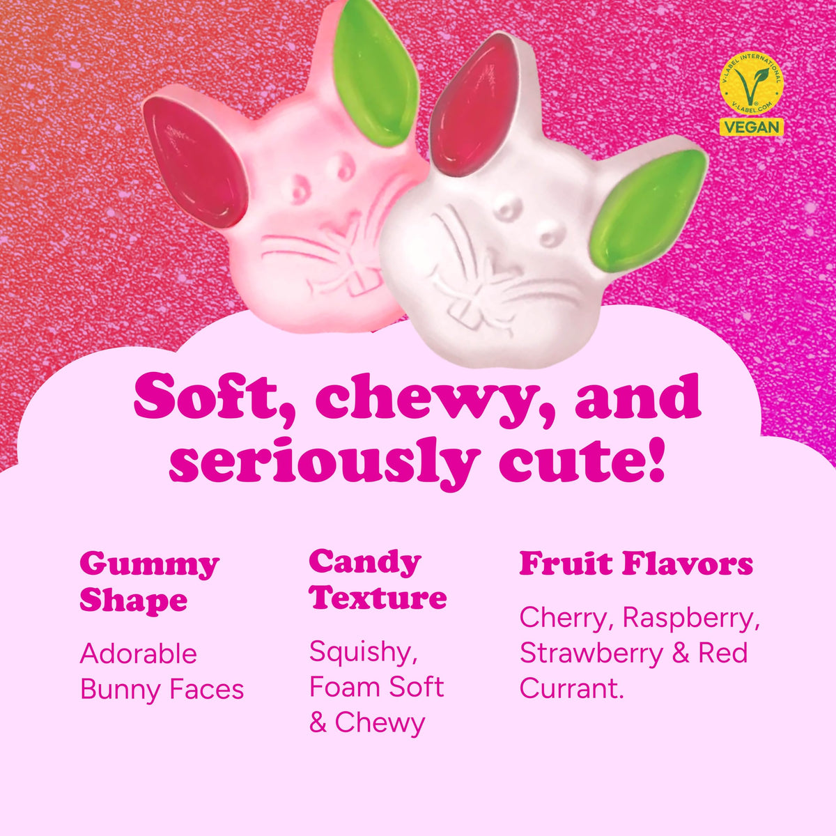 Katjes Sweet Hopps raspberry-flavor gummies with fruity chew
