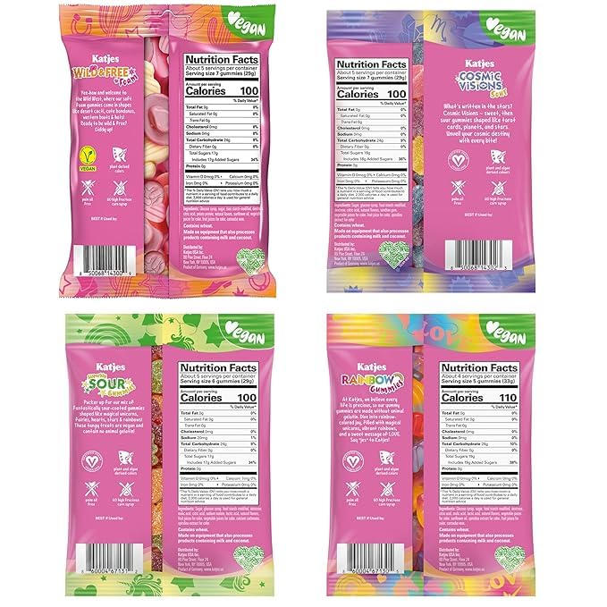 Katjes Sour gummies close-up highlighting tart, fruity notes for a refreshing treat.