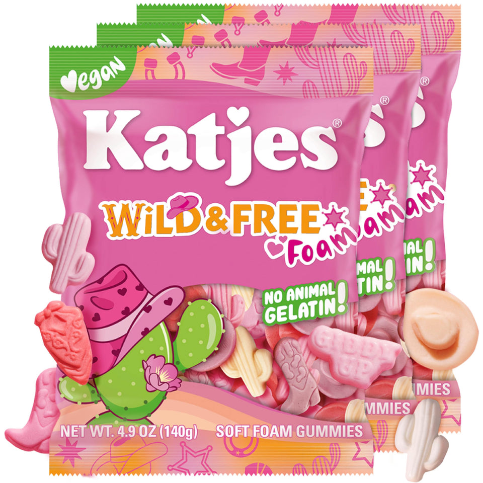 Katjes Wild & Free foam candy in cowgirl hats for playful snacking