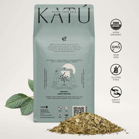 KATÚ Ka’a air-dried yerba leaves with balanced flavor.