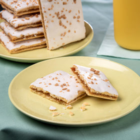 Katz Gluten Free Apple Crisp Toaster Pastries showing a golden flaky crust for a satisfying bite