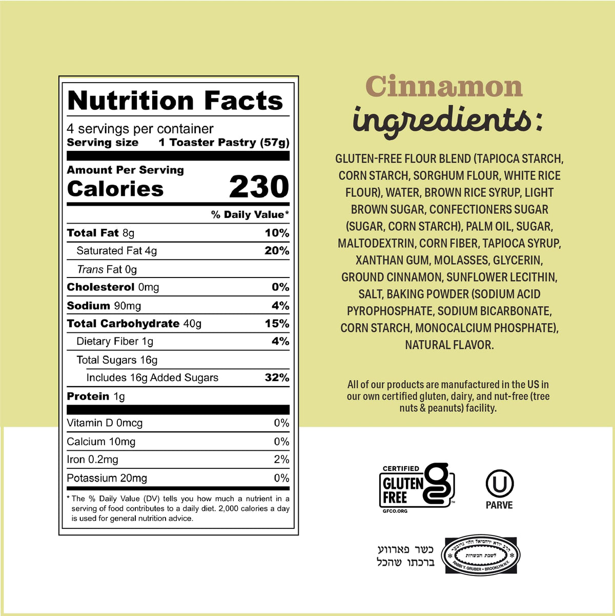 Katz Gluten Free Brown Sugar Cinnamon Toaster Pastries 12pk, perfect morning treat.