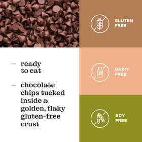 Close-up of Katz Gluten Free pastry with gooey chocolate chips for a tasty snack.