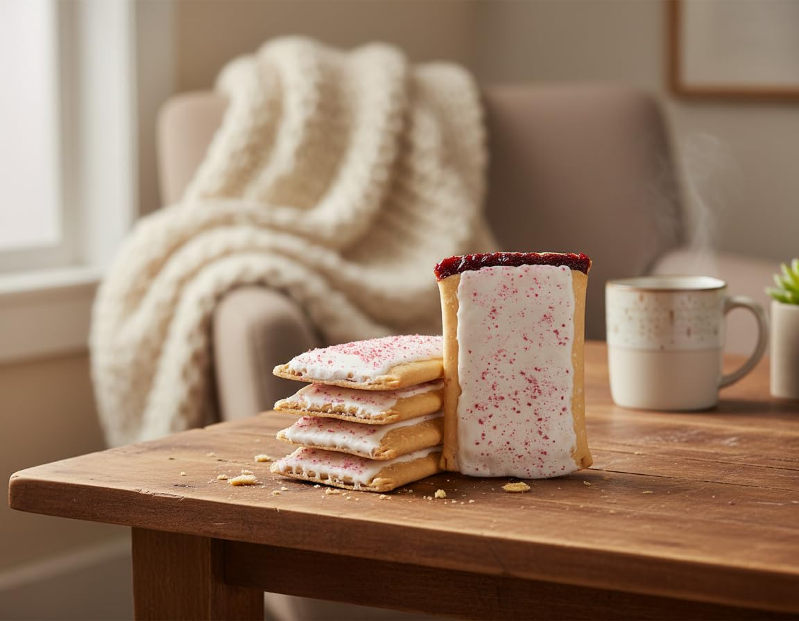 Katz Gluten Free Iced Holiday Berry Toaster Pastries served warm for a cozy breakfast.