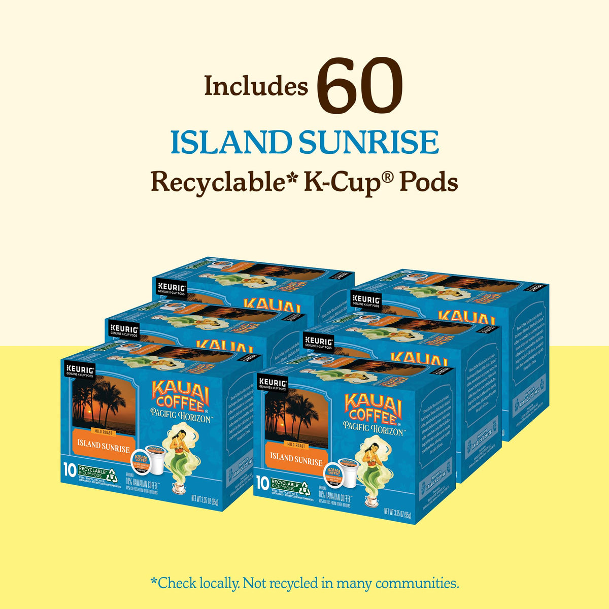 Kauai Coffee 10% Hawaiian-origin beans visual emphasizing island-grown flavor.