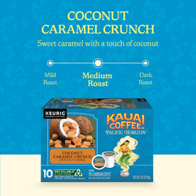 Kauai Coffee with 10% Hawaiian-origin Arabica for a distinct island-inspired cup.