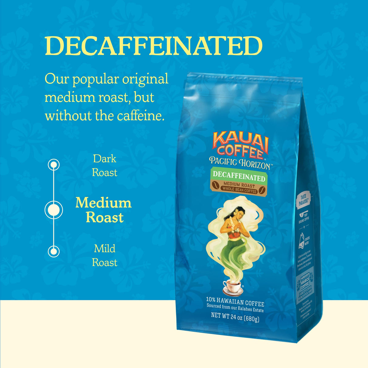 Kauai Coffee aroma bright floral notes, enhancing your morning ritual.
