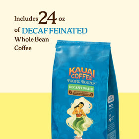 Kauai Coffee Decaf Medium Roast brew for a smooth, caffeine-free cup.