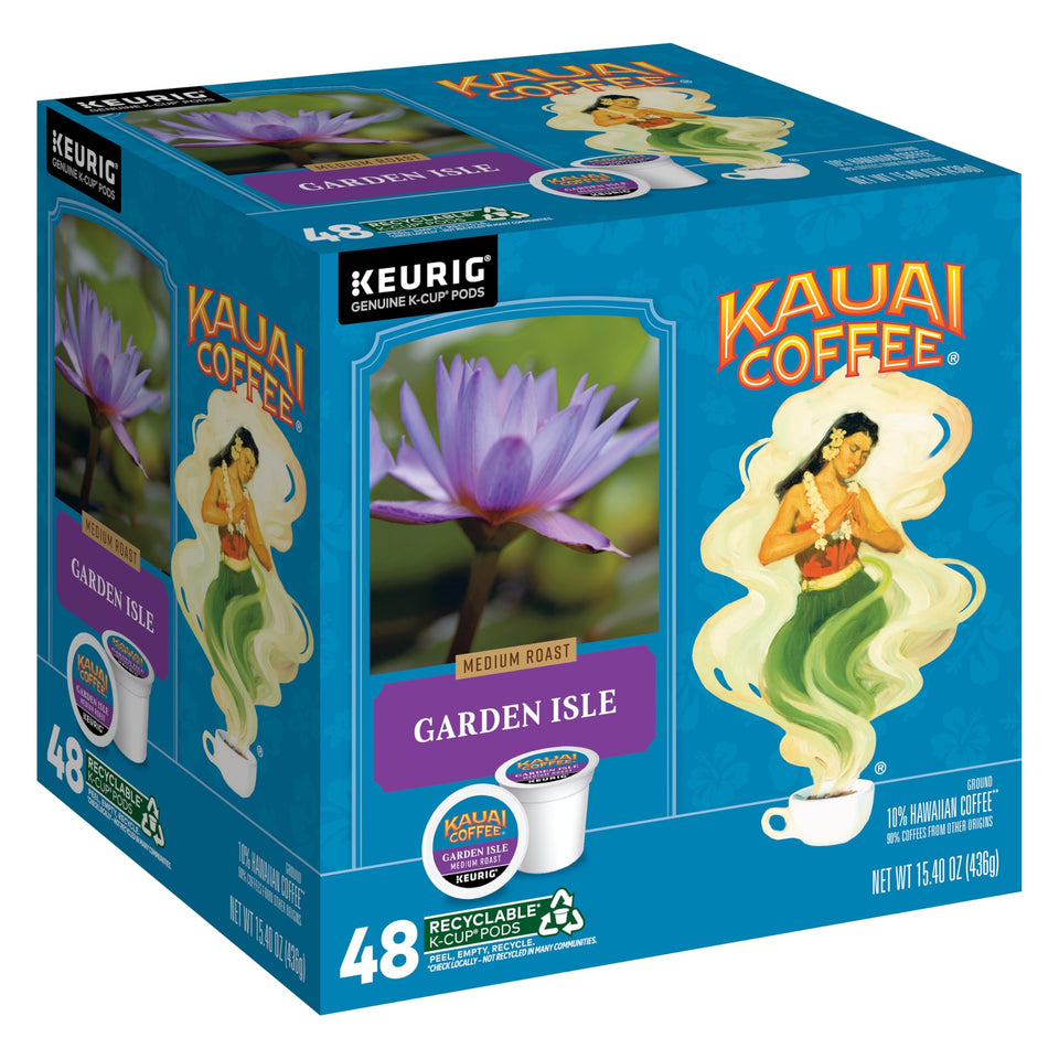Kauai Coffee Garden Isle K-Cup pack for quick, convenient mornings.