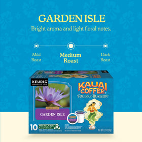 Kauai Coffee Garden Isle K-Cup in Keurig brewer for quick mornings.