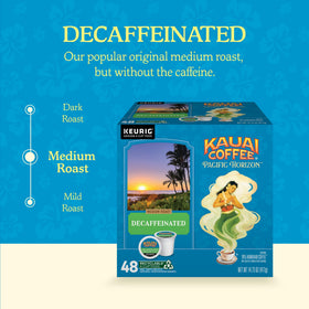 Kauai Coffee K-Cups compatible with Keurig brewers for quick, consistent mornings.