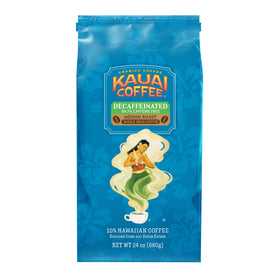 Kauai Coffee Koloa Estate Whole Bean 24oz pack for a fresh grind at home.