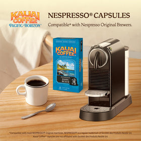 Kauai Coffee aluminum pod close-up showing premium material