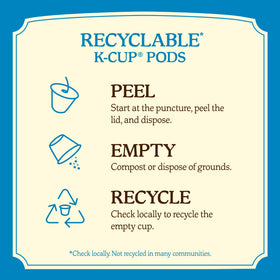 Recyclable Kauai Coffee pods designed for Keurig brewers (check local programs).