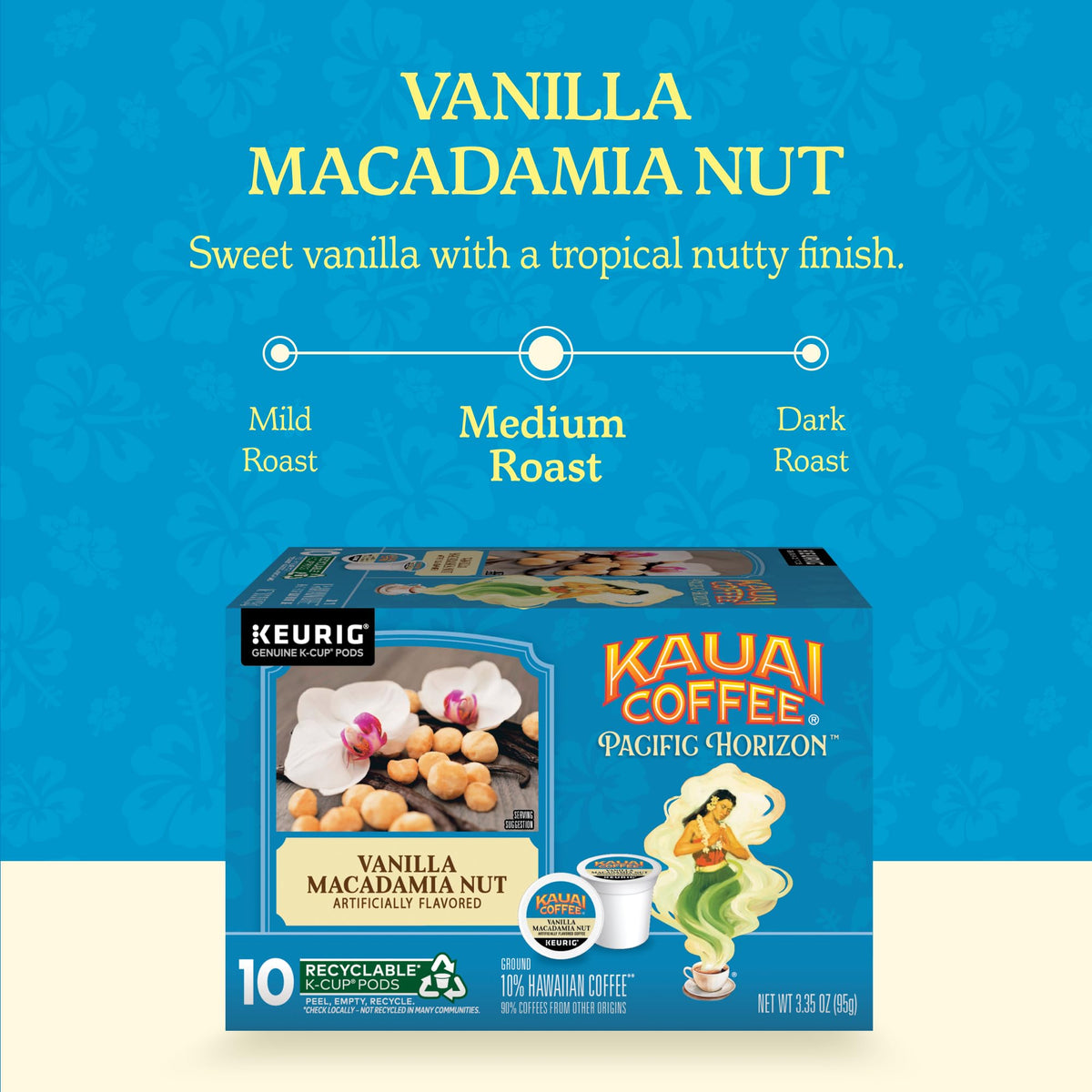 Six-pack K-Cups by Kauai Coffee for convenient gatherings and daily coffee moments.