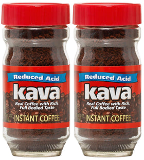 Kava low-acid instant coffee front view highlighting smooth taste and lower acidity