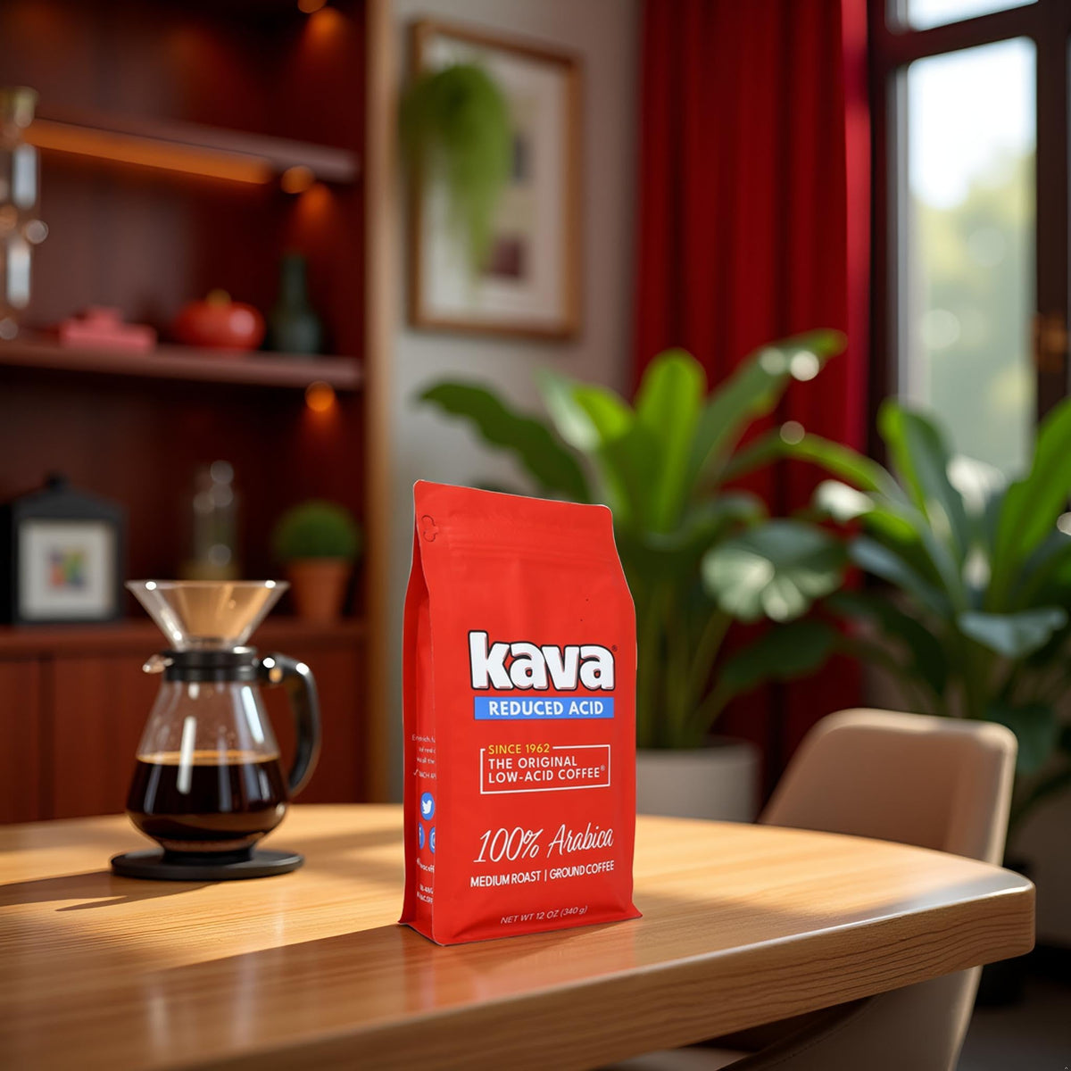 Kava packaging on shelf emphasizing trusted 1962 heritage.