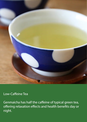 Kawashimaya Genmaicha ingredients: organic green tea and organic roasted rice from Uji, Kyoto