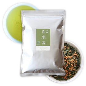 Kawashimaya Genmaicha loose-leaf bulk: vibrant greens with roasted rice for a comforting daily brew