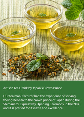 Kawashimaya Genmaicha steeping guide for 60 seconds at 90°C