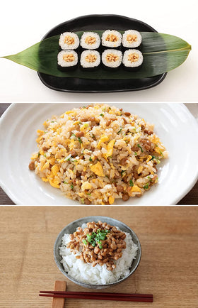 Close-up of Kawashimaya natto fermentation scene using starter