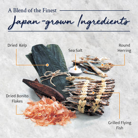Kayanoya Dashi hot-water dissolving powder enabling fast stock in minutes.