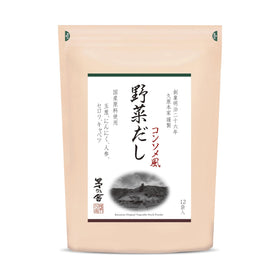 Kayanoya Original Vegetable Stock Powder jar close-up showing rich umami for quick vegetarian broths.