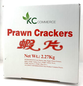 KC Commerce uncooked prawn crackers close-up, crisping to airy bites for party appetizers