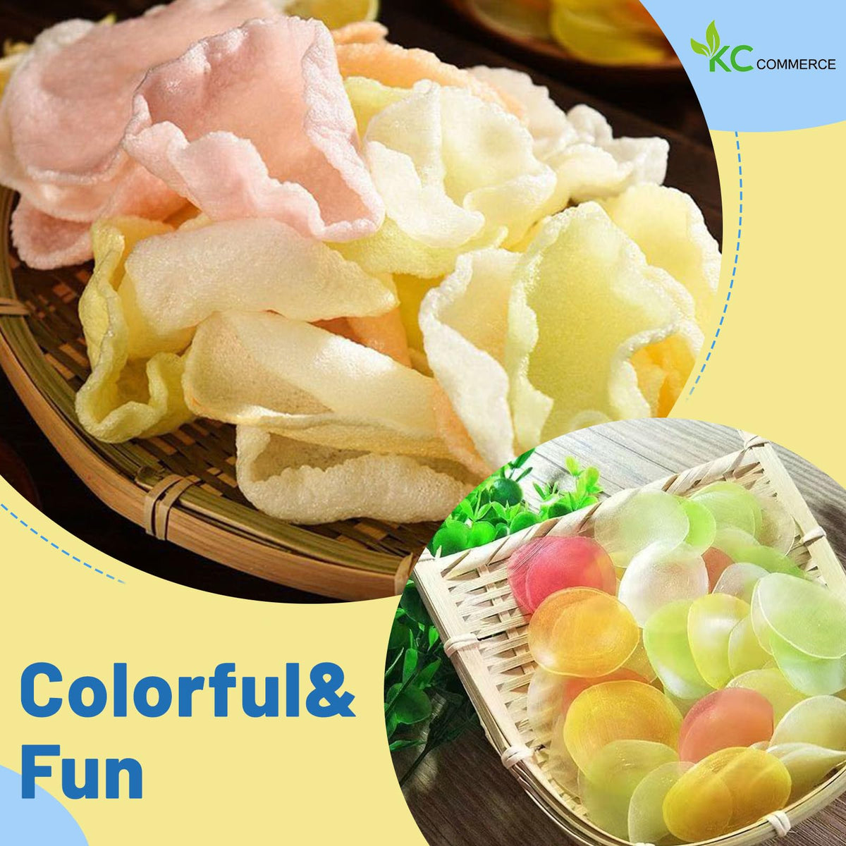 KC Commerce uncooked prawn crackers fry quickly with no special equipment