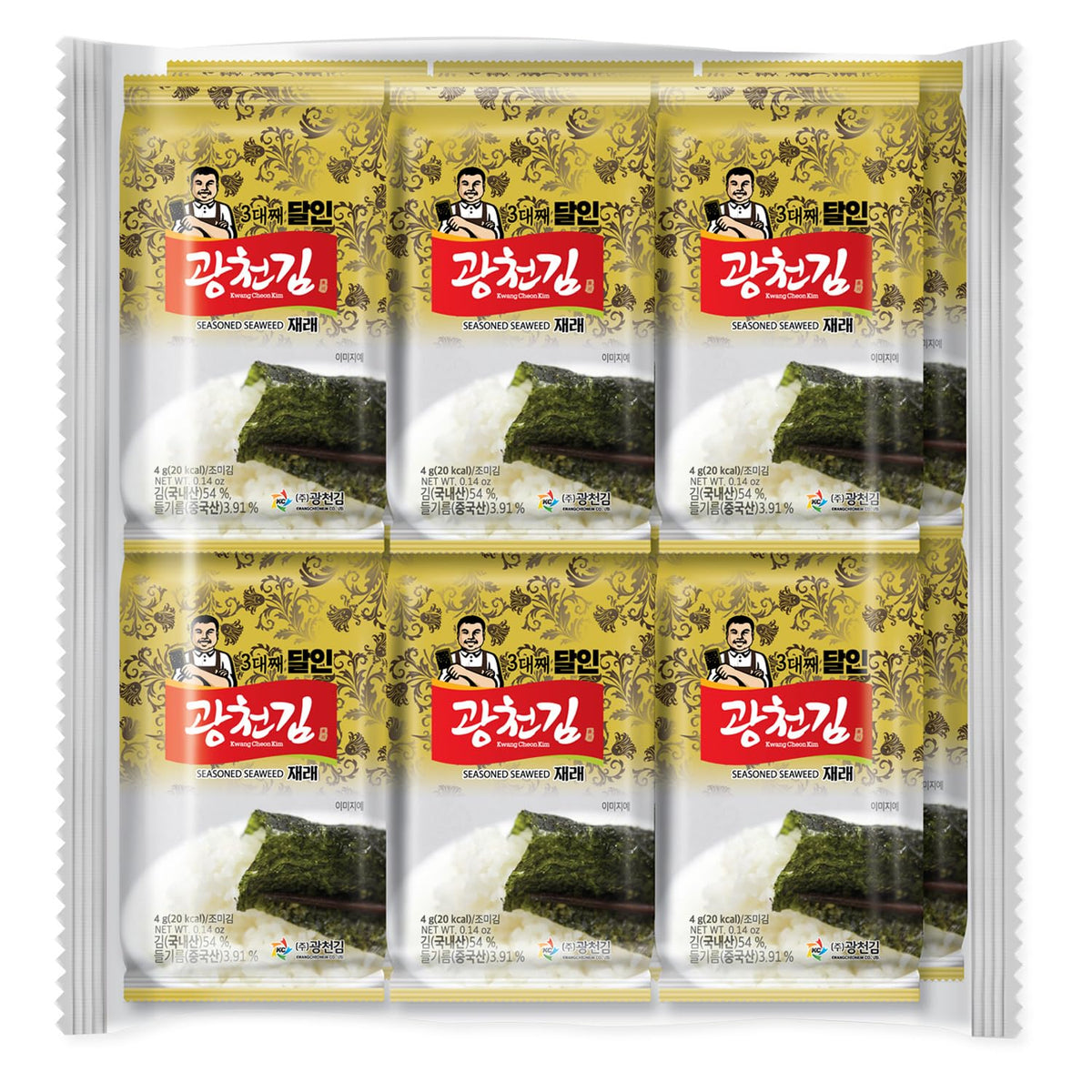KC KWANGCHEONKIM Kim Nori Gold 4g pack shot, a convenient seaweed snack for on-the-go moments.