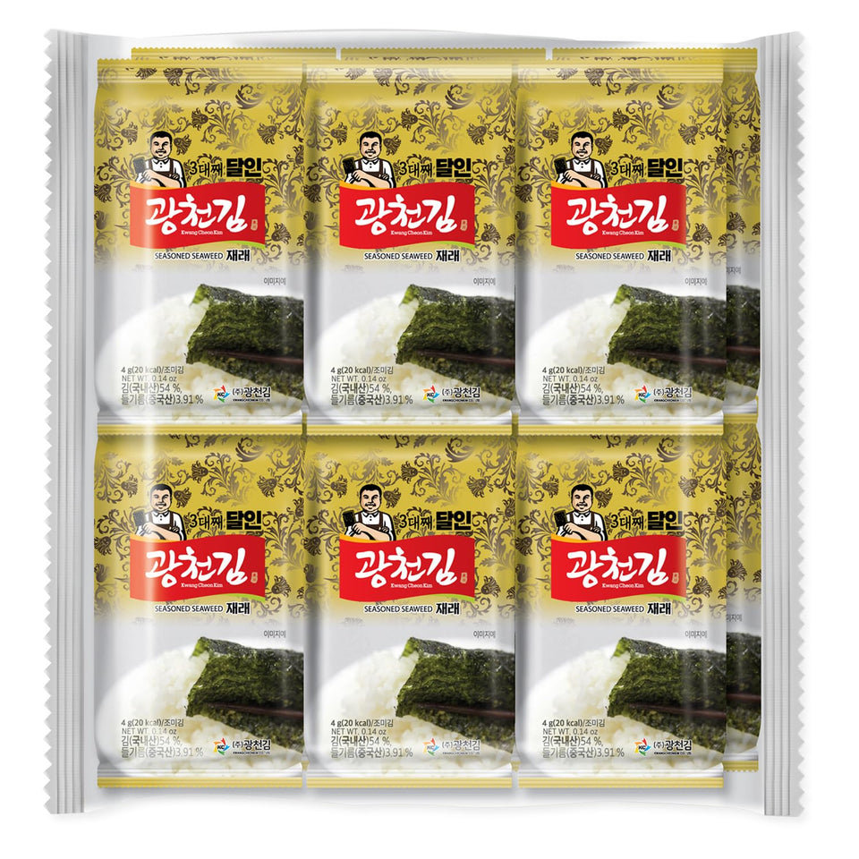 KC KWANGCHEONKIM Kim Nori Gold 4g pack shot, a convenient seaweed snack for on-the-go moments.
