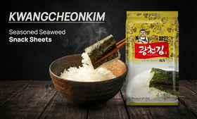 KC KWANGCHEONKIM Kim Nori Gold retail display suggests popular snack option.