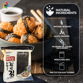 KC KWANGCHEONKIM resealable bag protects nori from humidity to stay crunchy