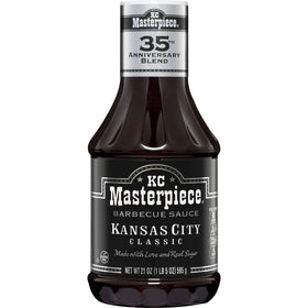 KC Masterpiece Kansas City Classic BBQ Sauce bottle ready for grilling glaze on ribs