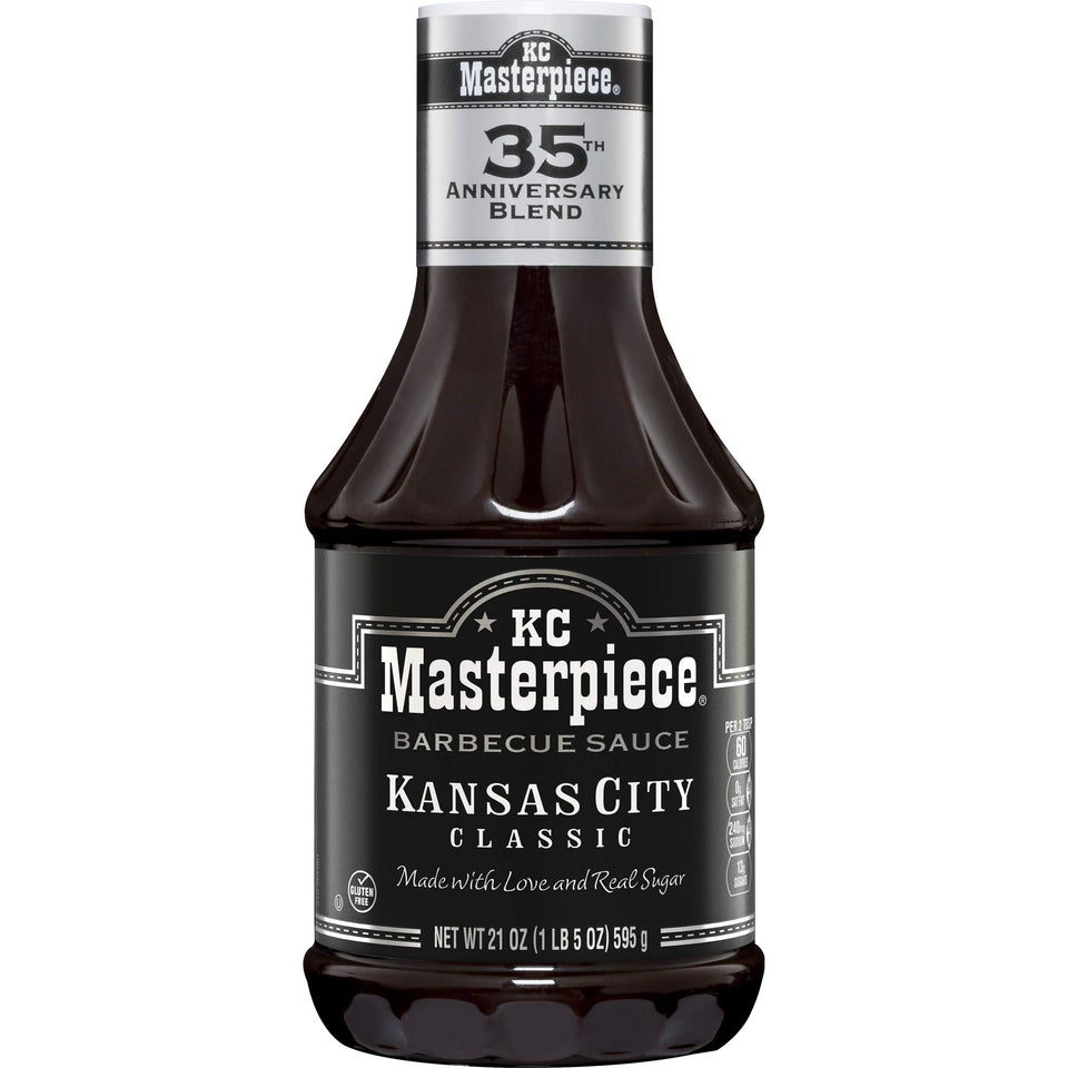 KC Masterpiece Kansas City Classic BBQ Sauce bottle ready for grilling glaze on ribs