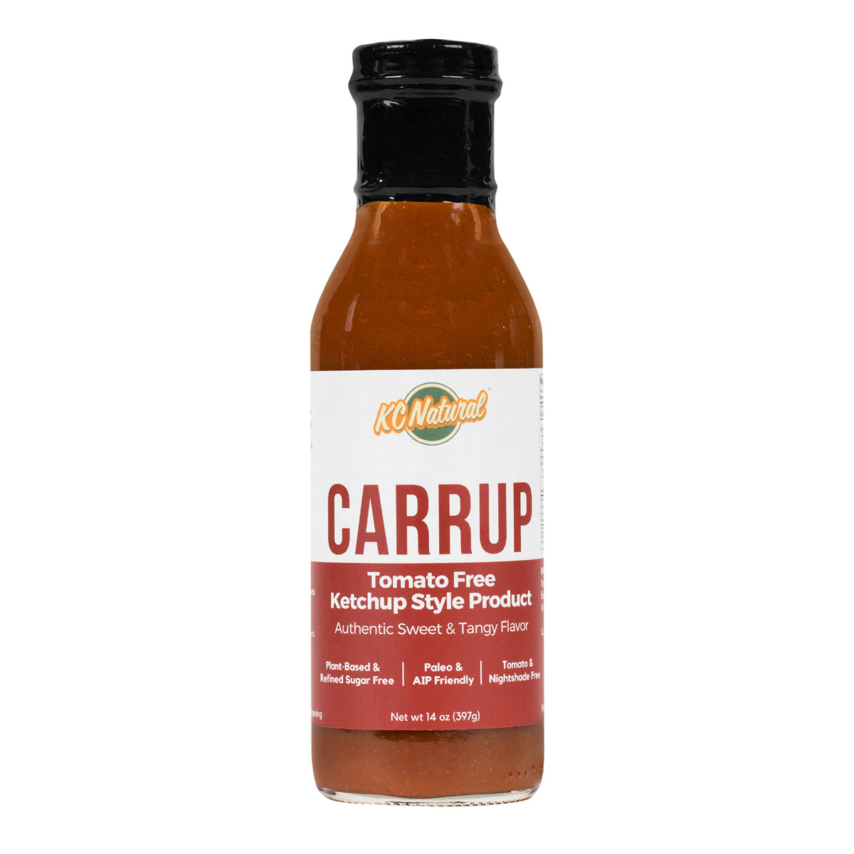 KC Natural Carrup no-tomato ketchup 14oz bottle with clean Paleo packaging