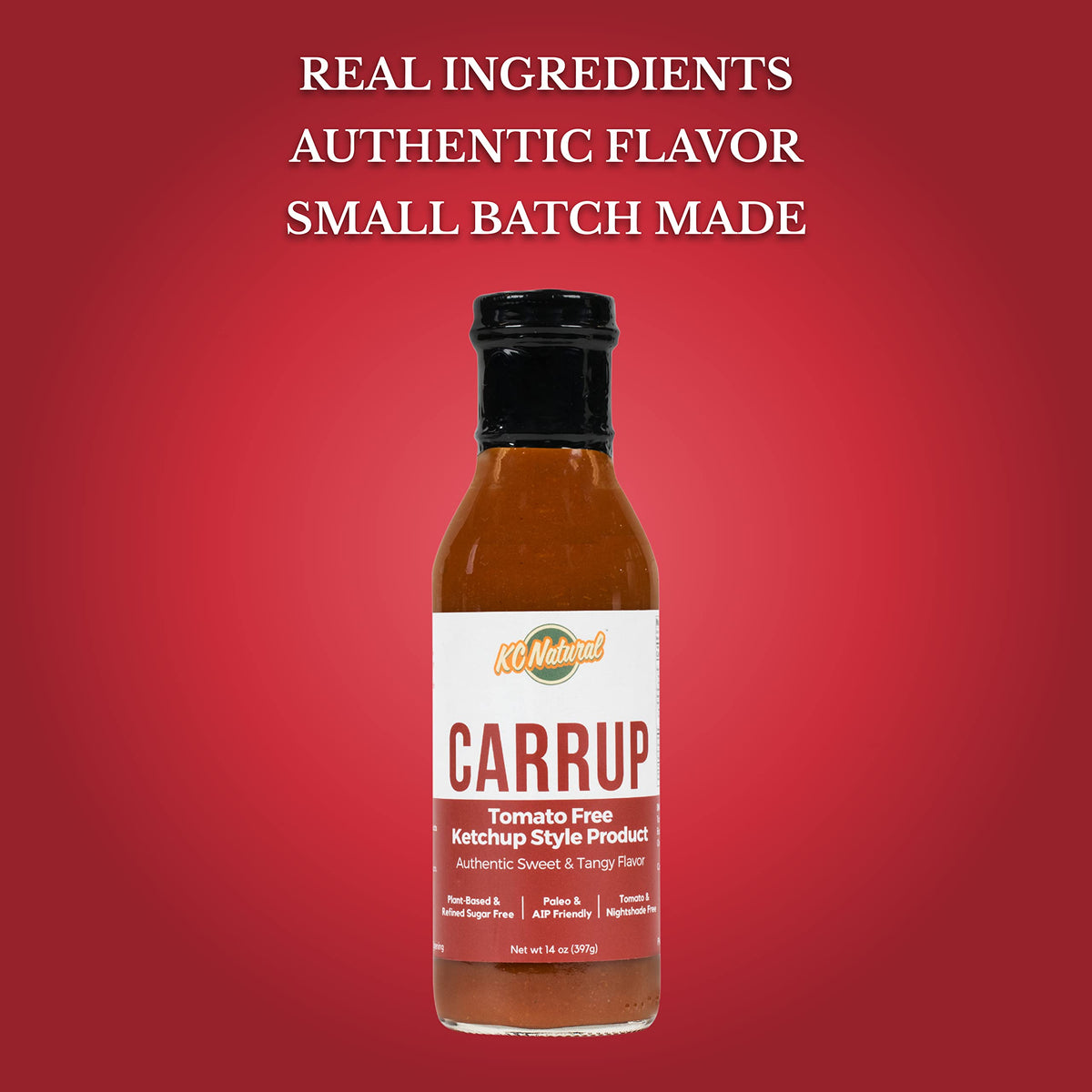 KC Natural Carrup 14oz bottle on kitchen counter